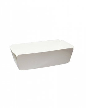 Backschalen/Backform Karton weiss Cake/Kuchen/Fleischkäse 160x70x55mm, 750g